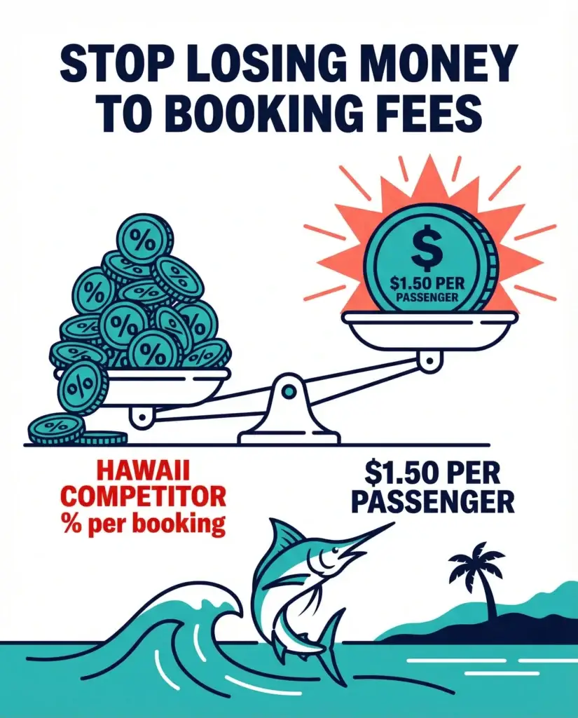 Booking fees for fishing charters