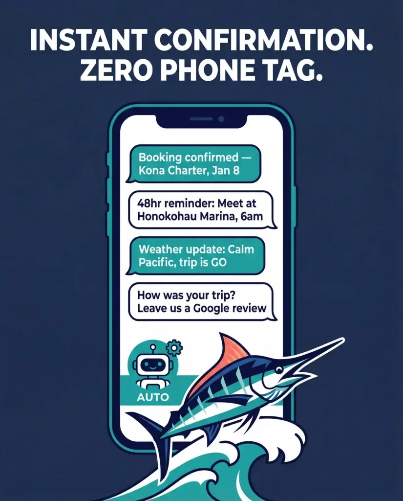 Confirmations for fishing charters